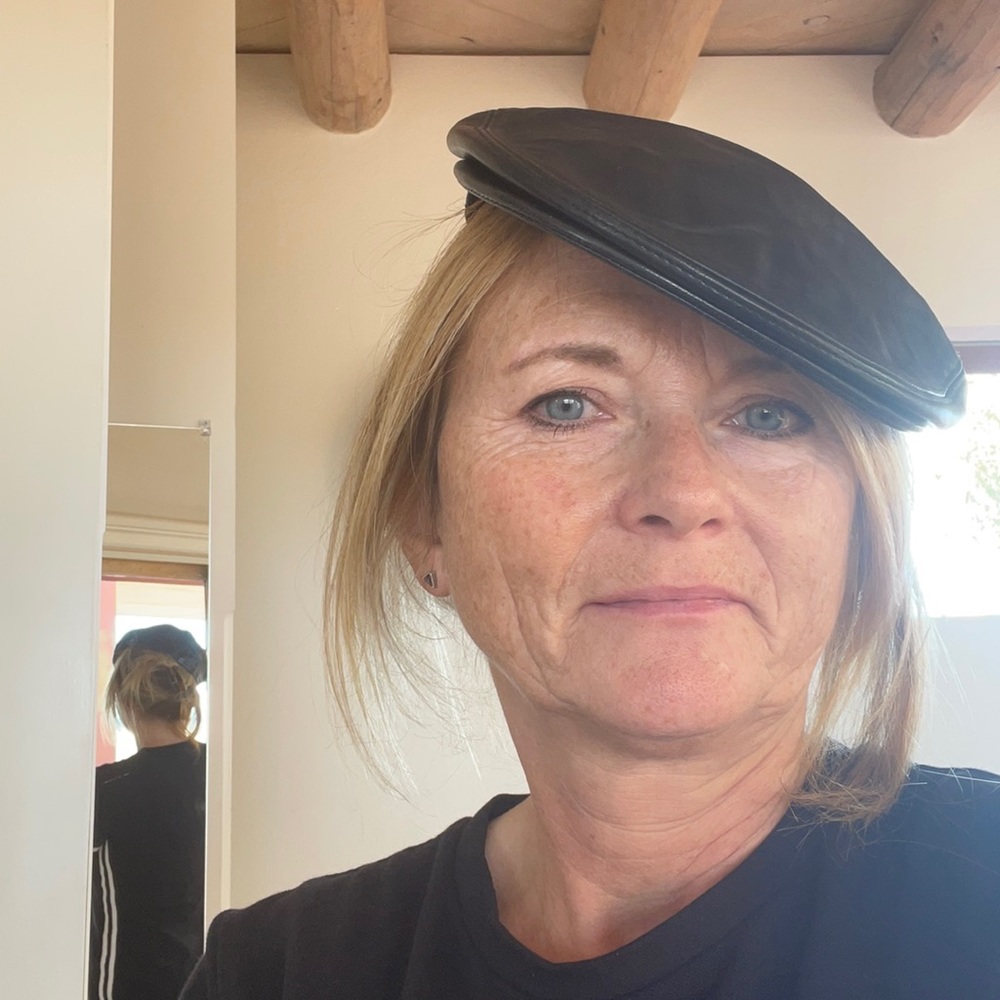 Leather flat cap